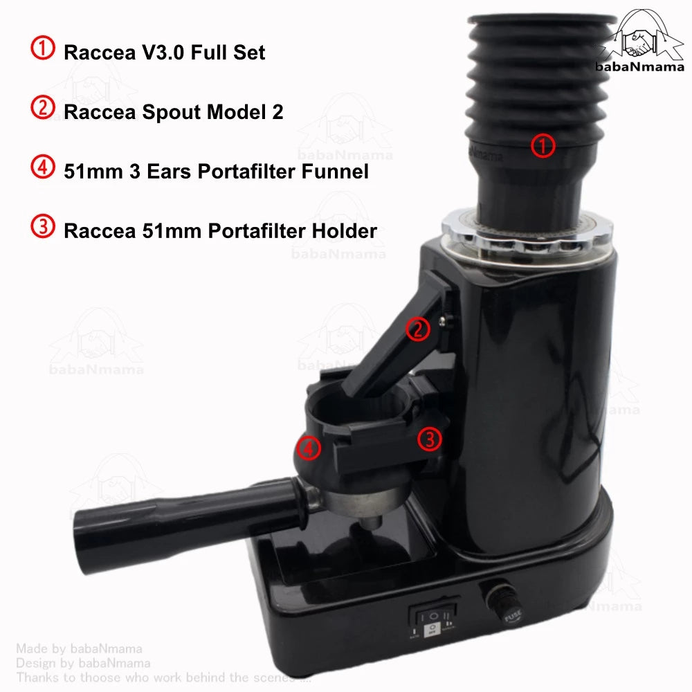 Raccea Coffee Grinder Spout Single Dose Anti-clogging